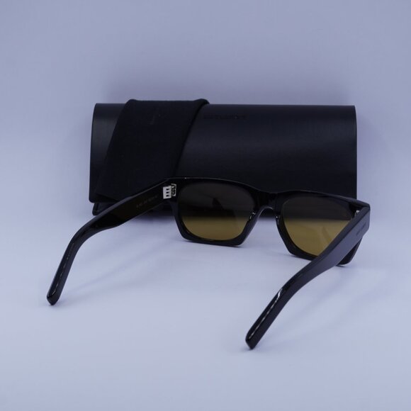 Saint Laurent SL402 010 Square Sunglasses - Black/Yellow main image 5